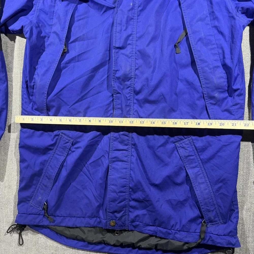 The North Face Jacket Mens Medium Blue Hooded Full Zip Nylon Rain Coat Outdoor